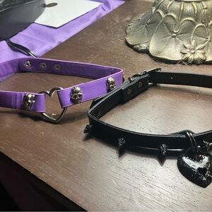 Purple and Black Skull Choker Set
